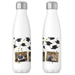 Thumbnail for 17oz Slim Water Bottle with Black and Gold Caps design 3
