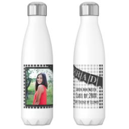 Thumbnail for 17oz Slim Water Bottle with Checkered Chalk Board design 3