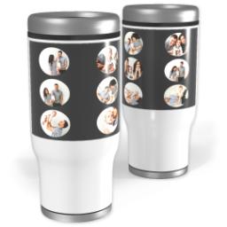 Thumbnail for Stainless Steel Tumbler, 14oz with Circle Grid in Black, Gray or Red design 2