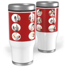 Thumbnail for Stainless Steel Tumbler, 14oz with Circle Grid in Black, Gray or Red design 3