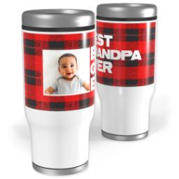 Thumbnail for Stainless Steel Tumbler, 14oz with Cozy Flannel design 1