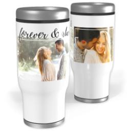 Thumbnail for Stainless Steel Tumbler, 14oz with Forever & Always In Cursive design 1