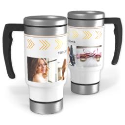 Thumbnail for 14oz Stainless Steel Travel Photo Mug with Gold Triangle Details design 1