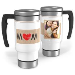 Thumbnail for 14oz Stainless Steel Travel Photo Mug with Mom Ribbon design 1
